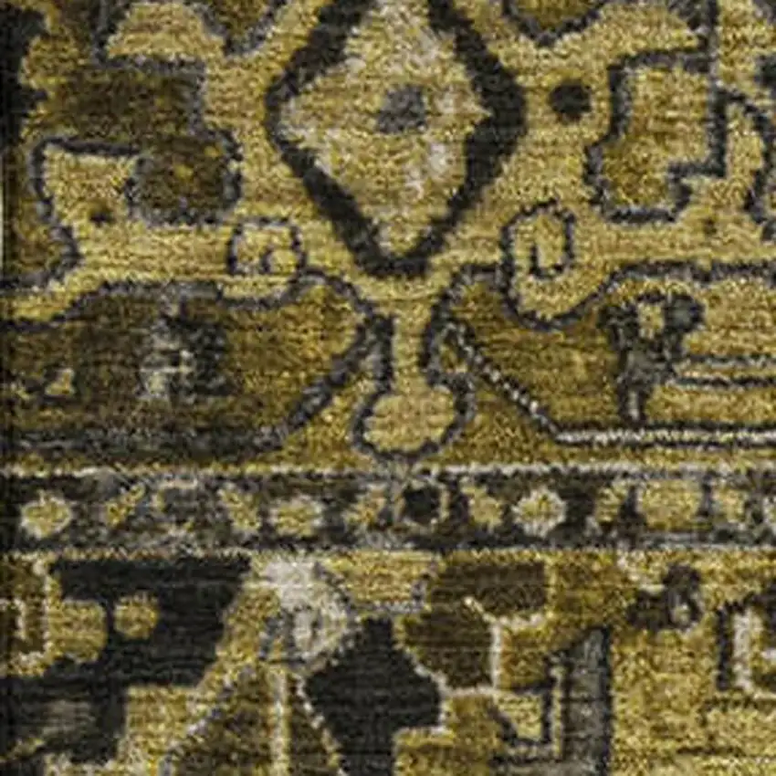 Brown Gray And Ivory Oriental Washable Area Rug With UV Protection Photo 4