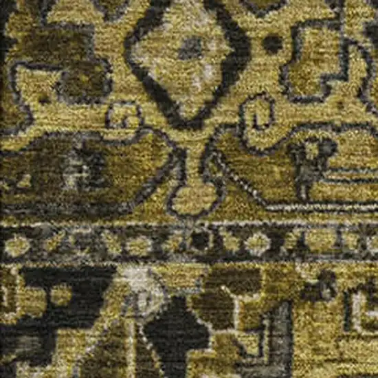 Brown Gray And Ivory Oriental Washable Area Rug With UV Protection Photo 3