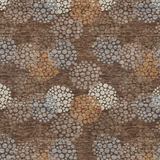 Brown Gray And Ivory Polka Dot Washable Indoor Outdoor Area Rug Photo 6