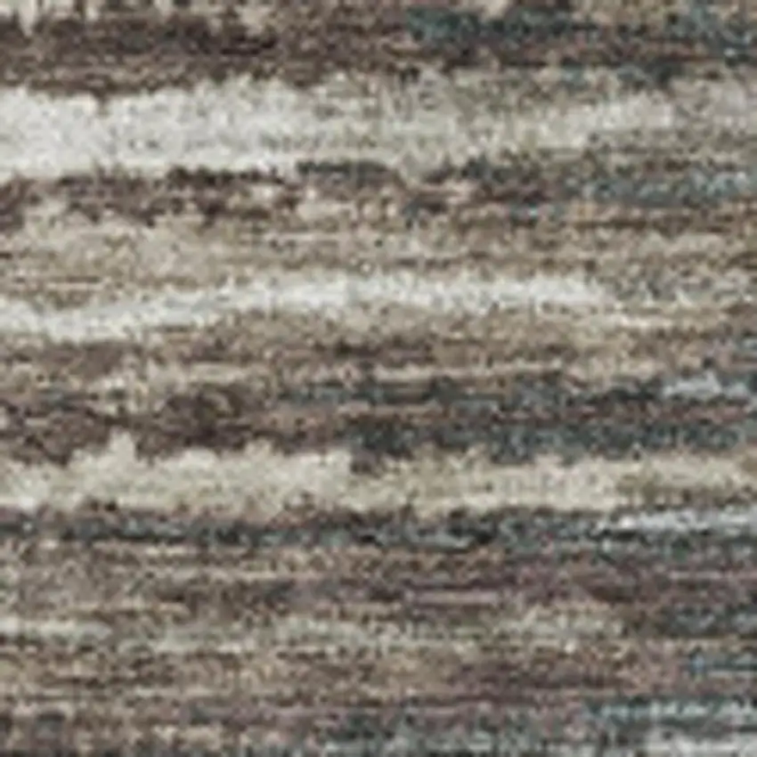 Brown Gray And Ivory Striped Washable Area Rug With UV Protection Photo 6
