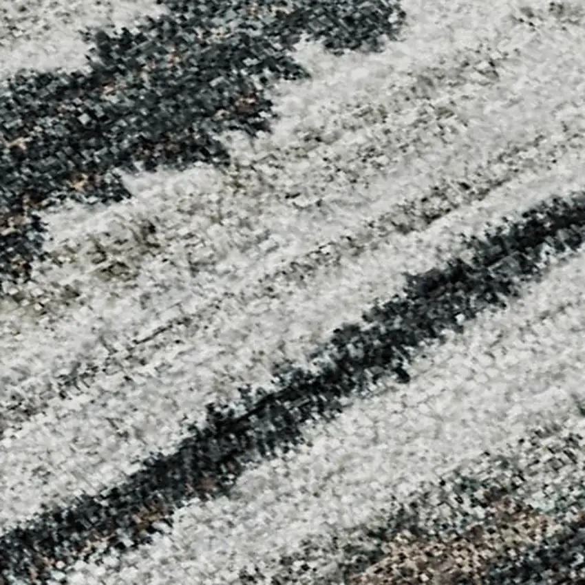 Brown Gray And Ivory Striped Washable Area Rug With UV Protection Photo 7