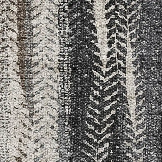 Brown Gray And Ivory Striped Washable Area Rug With UV Protection Photo 4
