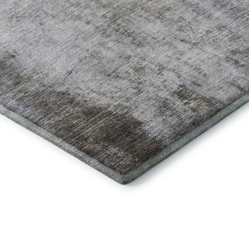 Brown Gray And Purple Abstract Washable Area Rug With UV Protection Photo 7