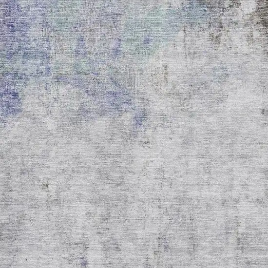 Brown Gray And Purple Abstract Washable Area Rug With UV Protection Photo 2