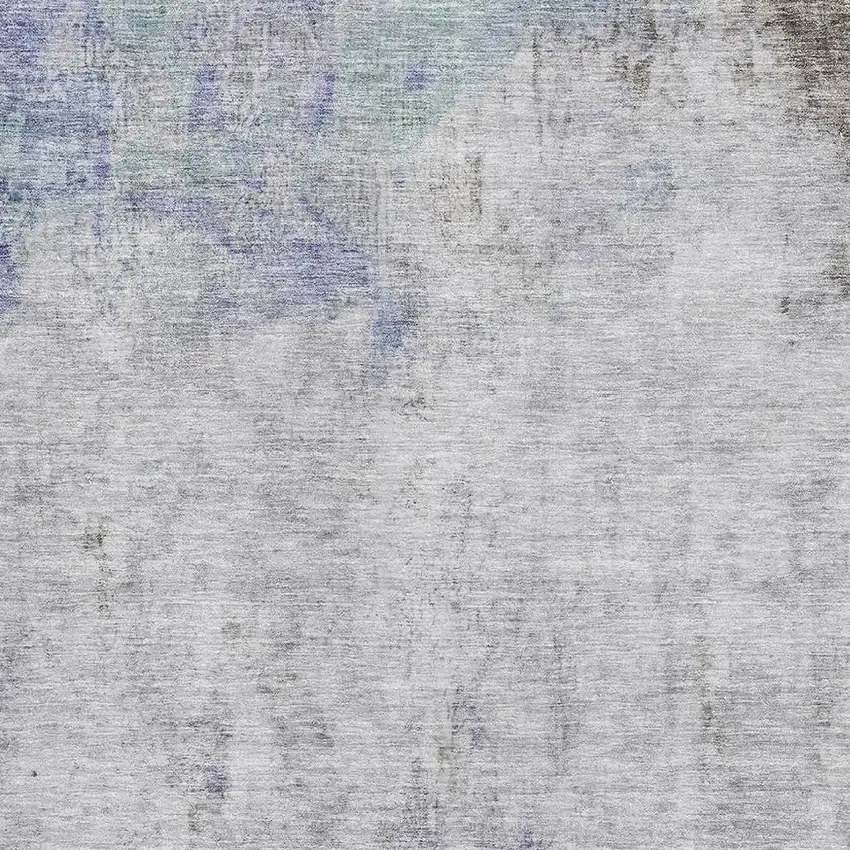 Brown Gray And Purple Abstract Washable Area Rug With UV Protection Photo 2