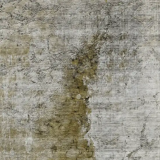 Brown Gray And Silver Abstract Washable Indoor Outdoor Area Rug Photo 5