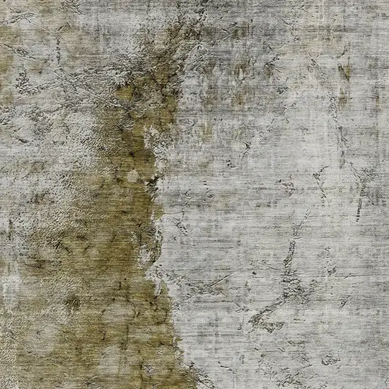 Brown Gray And Silver Abstract Washable Indoor Outdoor Area Rug Photo 6