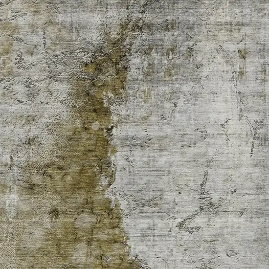 Brown Gray And Silver Abstract Washable Indoor Outdoor Area Rug Photo 6