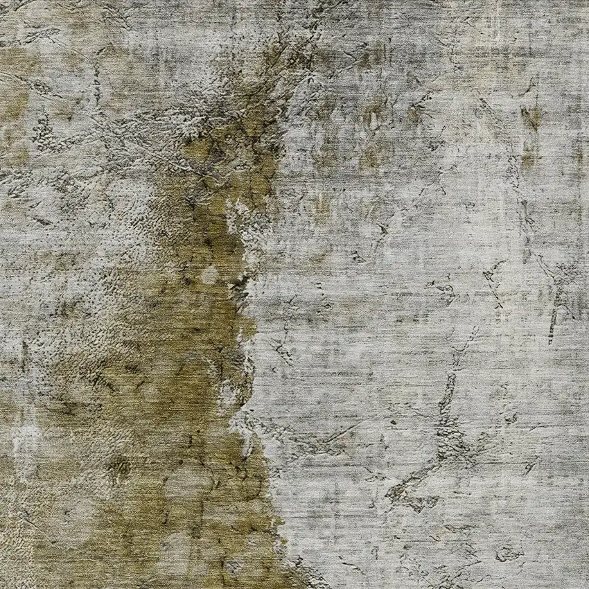 Brown Gray And Silver Abstract Washable Indoor Outdoor Area Rug Photo 6