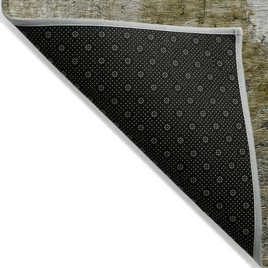 Brown Gray And Silver Abstract Washable Indoor Outdoor Area Rug Photo 4