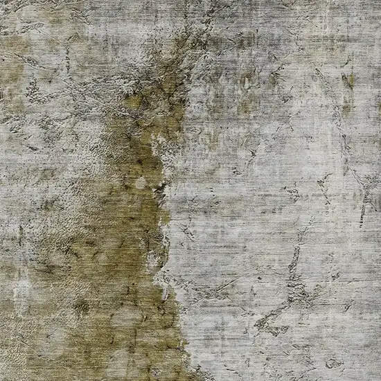 Brown Gray And Silver Abstract Washable Indoor Outdoor Area Rug Photo 6