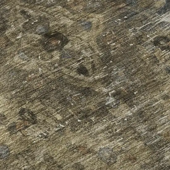 Brown Gray And Silver Floral Medallion Washable Area Rug With UV Protection Photo 9