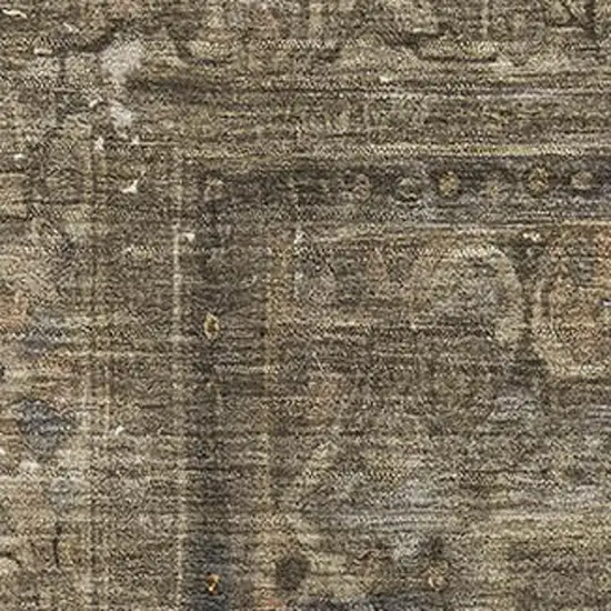 Brown Gray And Silver Floral Medallion Washable Area Rug With UV Protection Photo 2