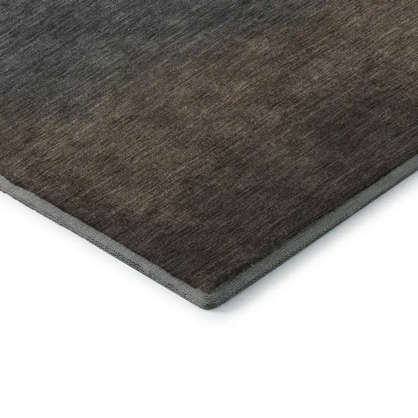 Brown Gray And Silver Ombre Washable Area Rug With UV Protection Photo 8