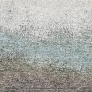 Photo of Brown Gray And Silver Ombre Washable Area Rug With UV Protection