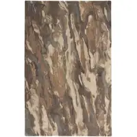 Photo of Brown Gray And Tan Wool Abstract Tufted Handmade Stain Resistant Area Rug