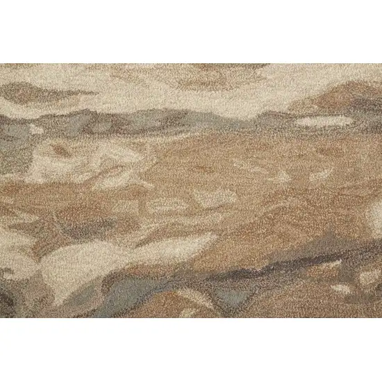 Green and Ivory Wool Abstract Hand Tufted Area Rug Photo 8