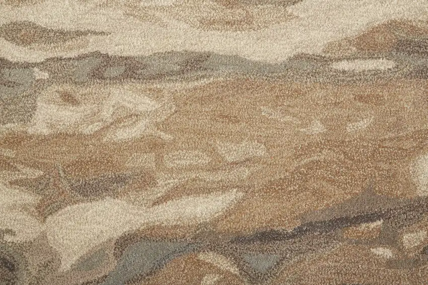 Green and Ivory Wool Abstract Hand Tufted Area Rug Photo 8