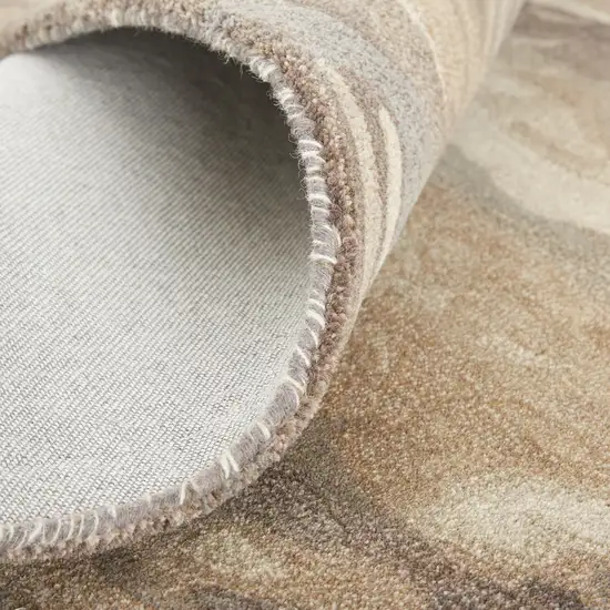 Green and Ivory Wool Abstract Hand Tufted Area Rug Photo 4