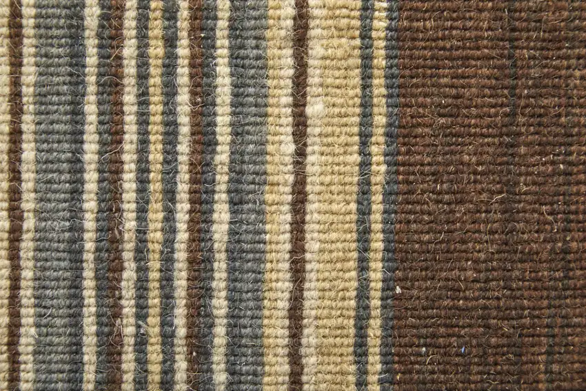 Brown Gray And Yellow Wool Striped Hand Knotted Area Rug Photo 5