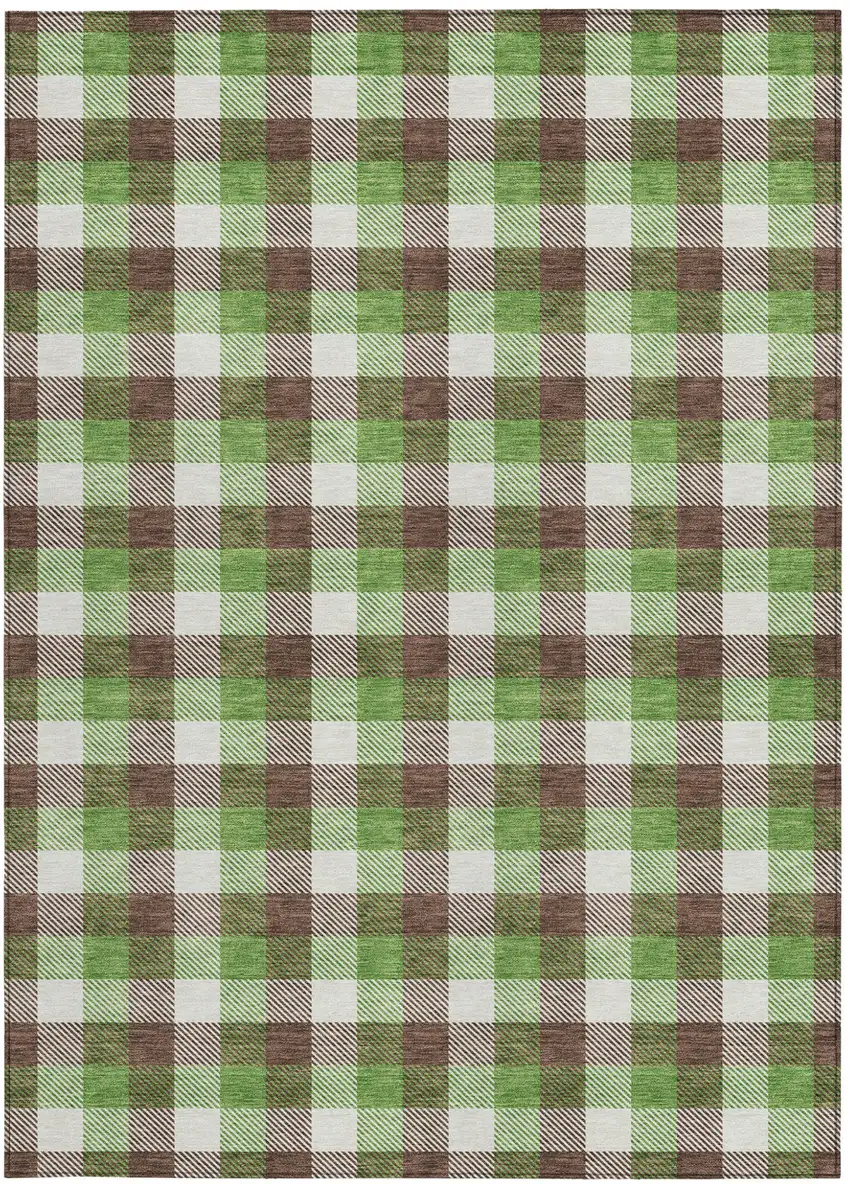 Brown Green And Beige Plaid Washable Indoor Outdoor Area Rug Photo 5