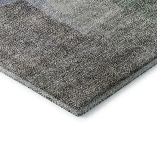 Brown Green And Blue Abstract Washable Area Rug With UV Protection Photo 7