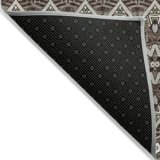 Brown Green And Ivory Moroccan Washable Indoor Outdoor Area Rug Photo 4