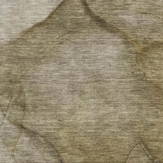 Brown Ivory And Beige Abstract Washable Area Rug With UV Protection Photo 4