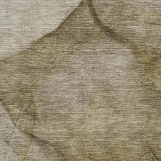 Brown Ivory And Beige Abstract Washable Area Rug With UV Protection Photo 9