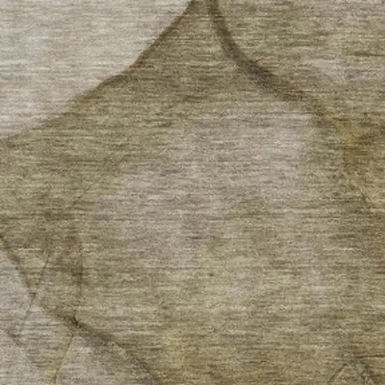 Brown Ivory And Beige Abstract Washable Area Rug With UV Protection Photo 3