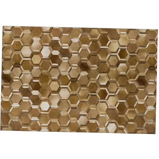 Brown Ivory And Beige Geometric Washable Area Rug With UV Protection Photo 2
