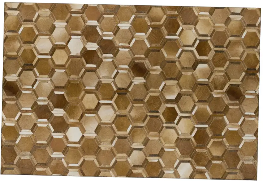 Brown Ivory And Beige Geometric Washable Area Rug With UV Protection Photo 2