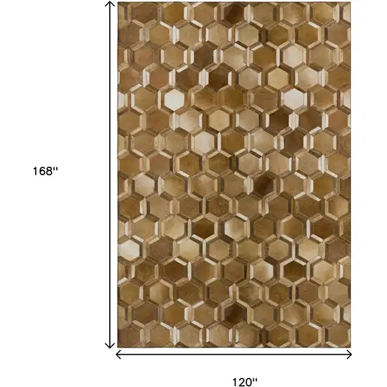 Brown Ivory And Beige Geometric Washable Area Rug With UV Protection Photo 3
