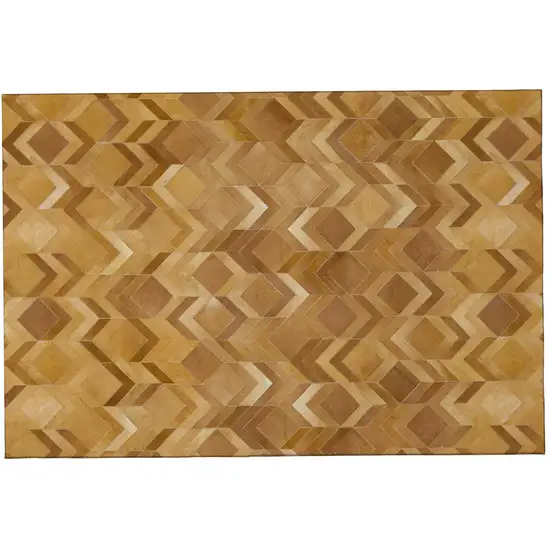 Brown Ivory And Beige Geometric Washable Area Rug With UV Protection Photo 2