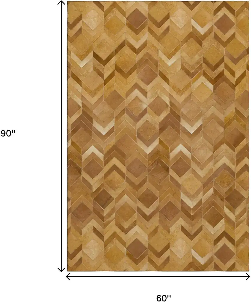 Brown Ivory And Beige Geometric Washable Area Rug With UV Protection Photo 3