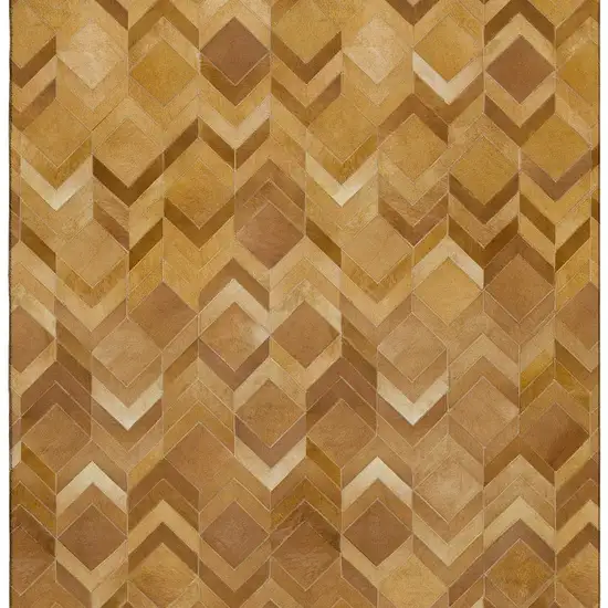 Brown Ivory And Beige Geometric Washable Area Rug With UV Protection Photo 5