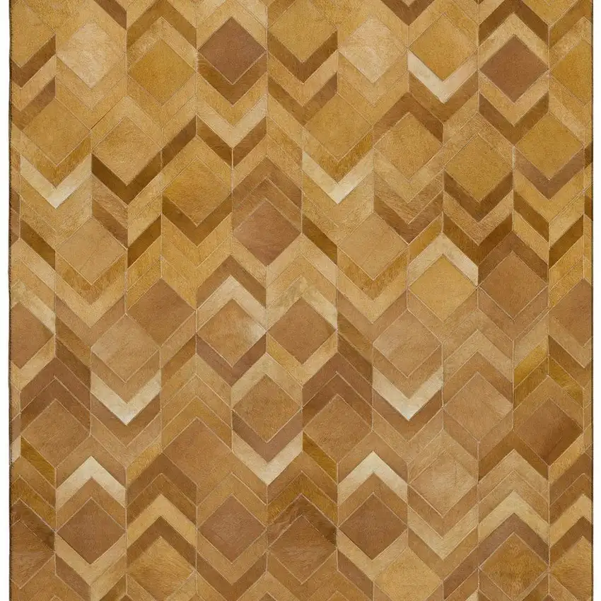 Brown Ivory And Beige Geometric Washable Area Rug With UV Protection Photo 5