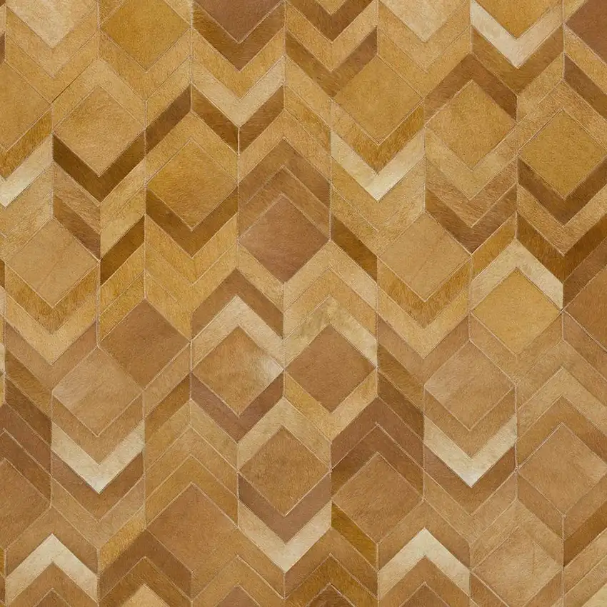 Brown Ivory And Beige Geometric Washable Area Rug With UV Protection Photo 4