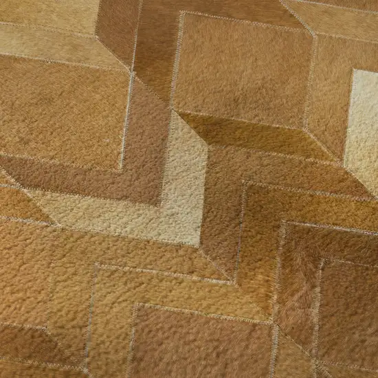 Brown Ivory And Beige Geometric Washable Area Rug With UV Protection Photo 8