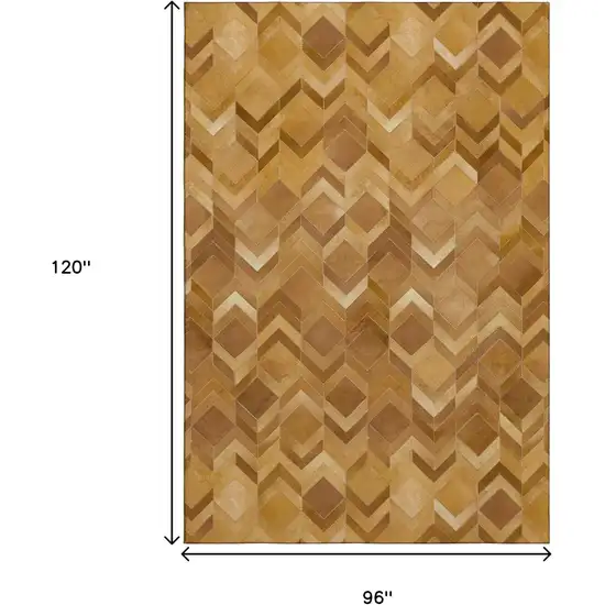 Brown Ivory And Beige Geometric Washable Area Rug With UV Protection Photo 3