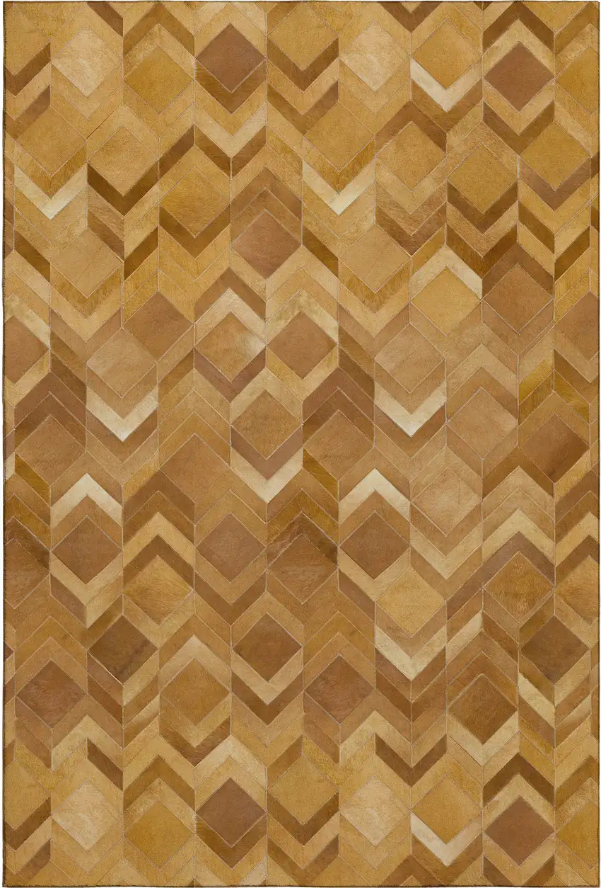 Brown Ivory And Beige Geometric Washable Area Rug With UV Protection Photo 2