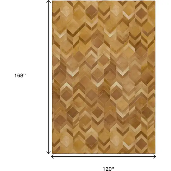 Brown Ivory And Beige Geometric Washable Area Rug With UV Protection Photo 9