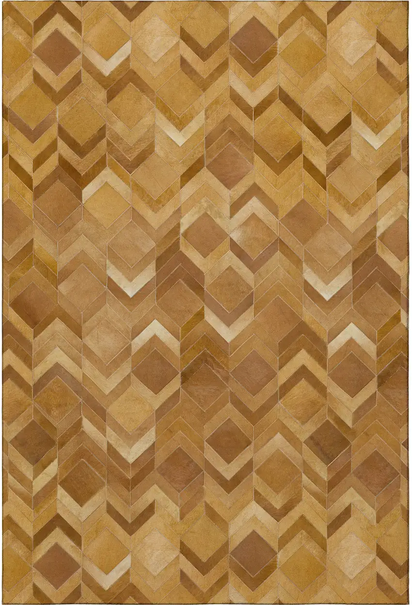 Brown Ivory And Beige Geometric Washable Area Rug With UV Protection Photo 4