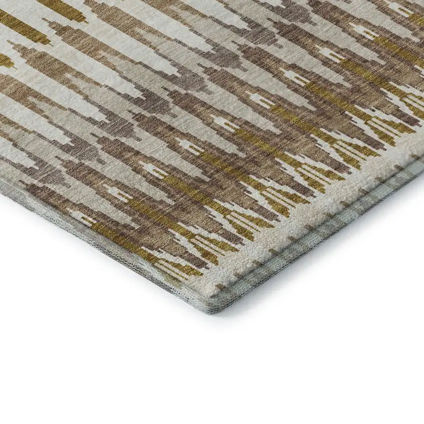 Brown Ivory And Beige Southwestern Washable Area Rug With UV Protection Photo 7