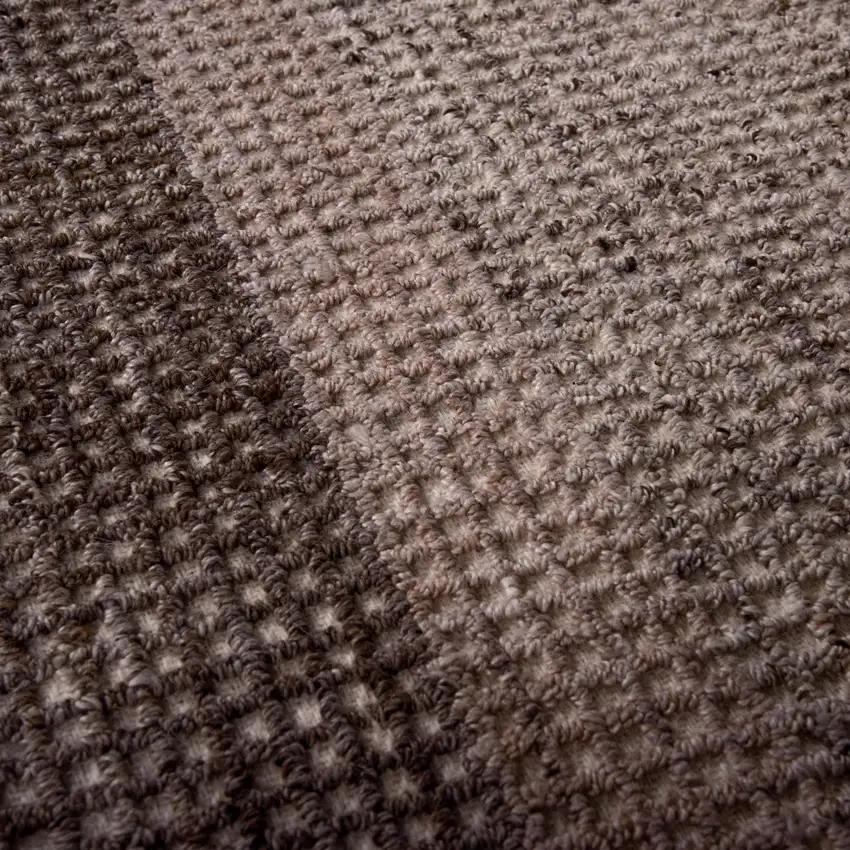 Brown Ivory And Dark Brown Wool Oriental Hand Tufted Area Rug Photo 4