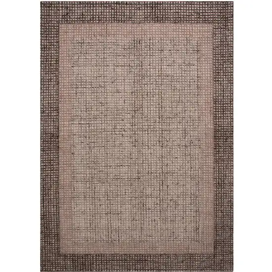 Brown Ivory And Dark Brown Wool Oriental Hand Tufted Area Rug Photo 1