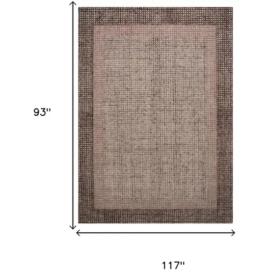 Brown Ivory And Dark Brown Wool Oriental Hand Tufted Area Rug Photo 6