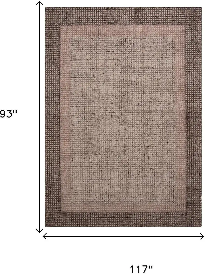 Brown Ivory And Dark Brown Wool Oriental Hand Tufted Area Rug Photo 6
