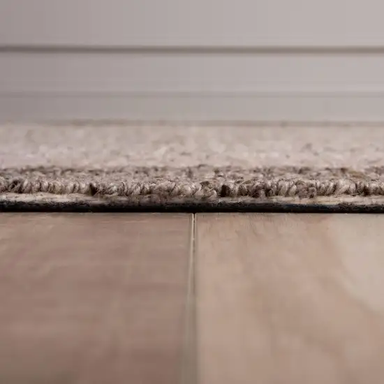 Brown Ivory And Dark Brown Wool Oriental Hand Tufted Area Rug Photo 5
