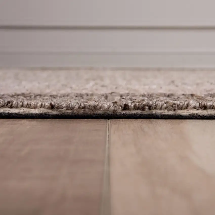 Brown Ivory And Dark Brown Wool Oriental Hand Tufted Area Rug Photo 5